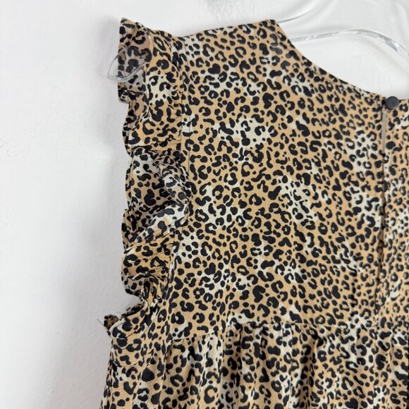 NWOT ASOS DESIGN Sleeveless Tiered Midi Dress With Frills Leopard Print Size 8 - Picture 14 of 14